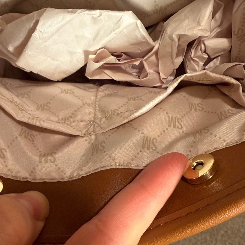 NWT Steve Madden Bwebber Straw Satchel Crossbody Bag - Cognac Brown  Vacation - Picture 13 of 16